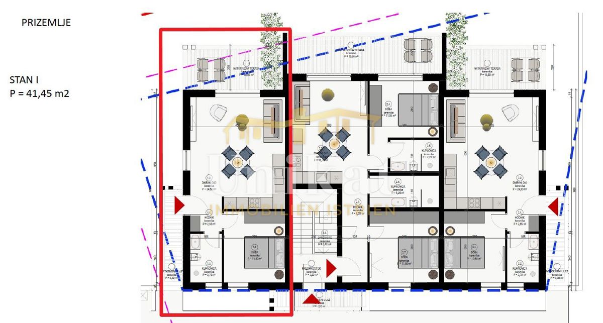 Appartamento al piano terra con giardino - piscina comune, 3,5 km dal mare